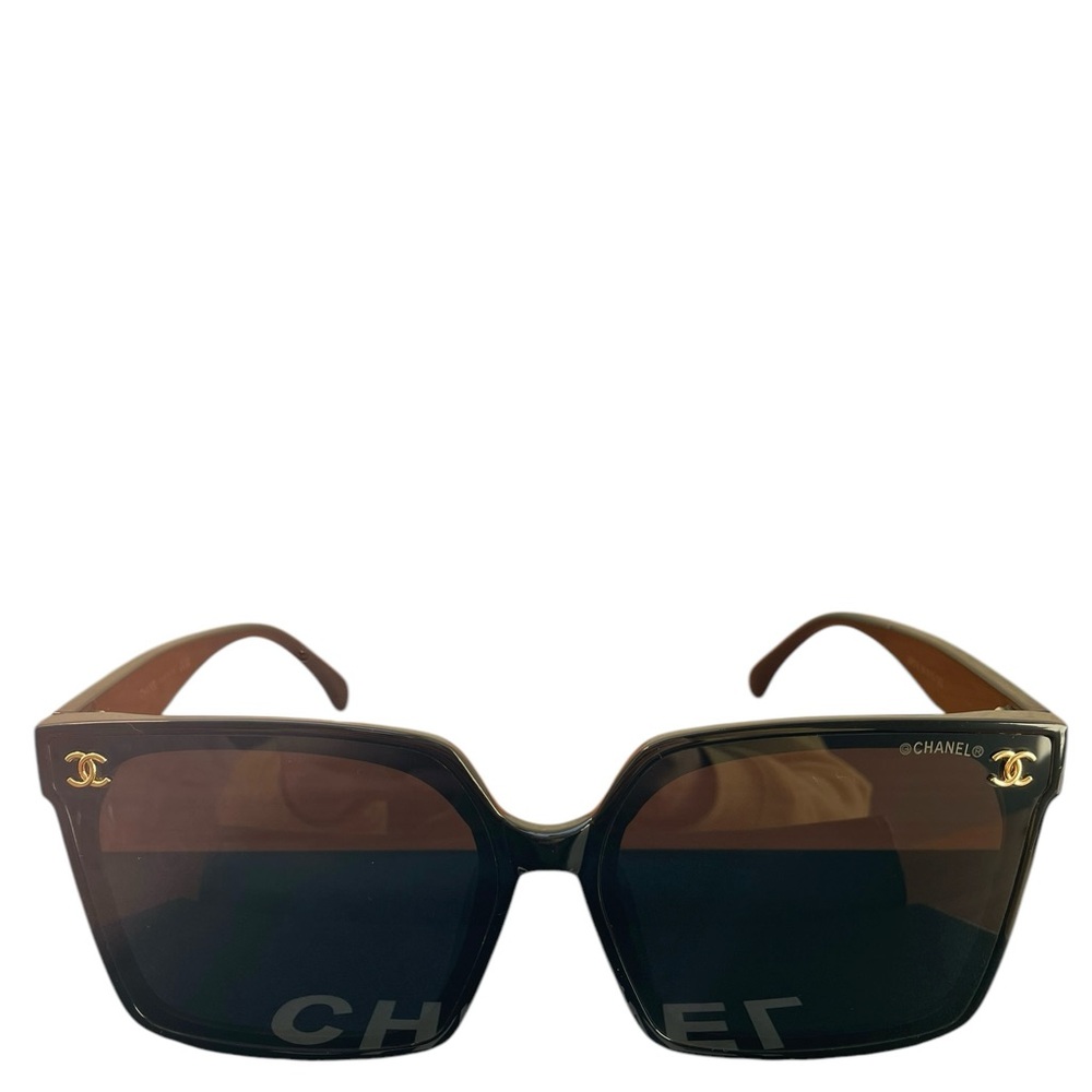 Authentic CHANEL Black Oversized Square Sunglasses
